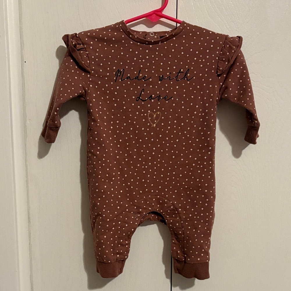 Brown Polka Dot Kids One Piece